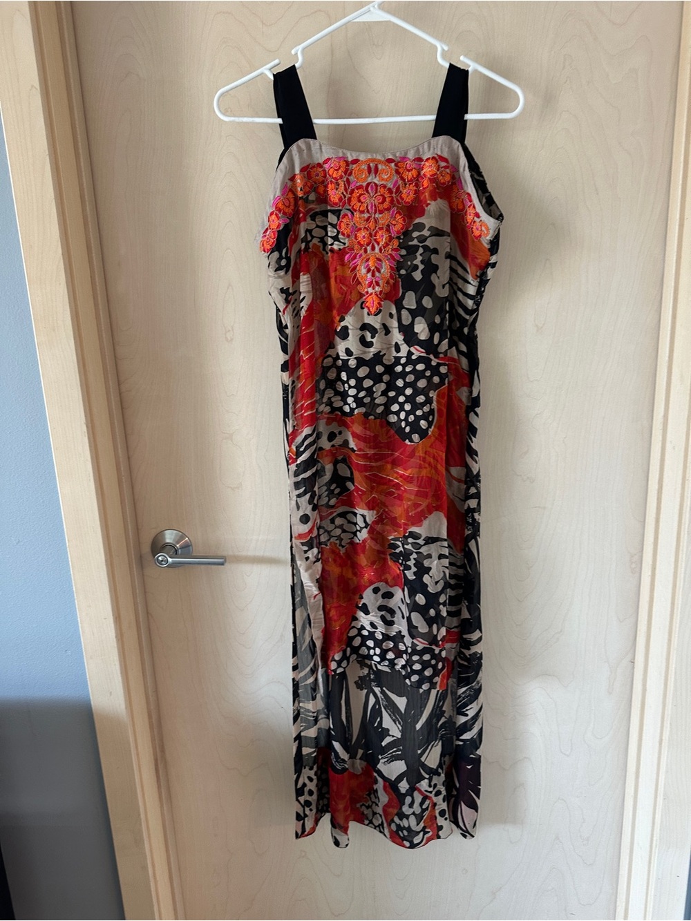 Nickie & Nina Small Sheer Sleeveless Embroidered Dress High Low Festival Artsy